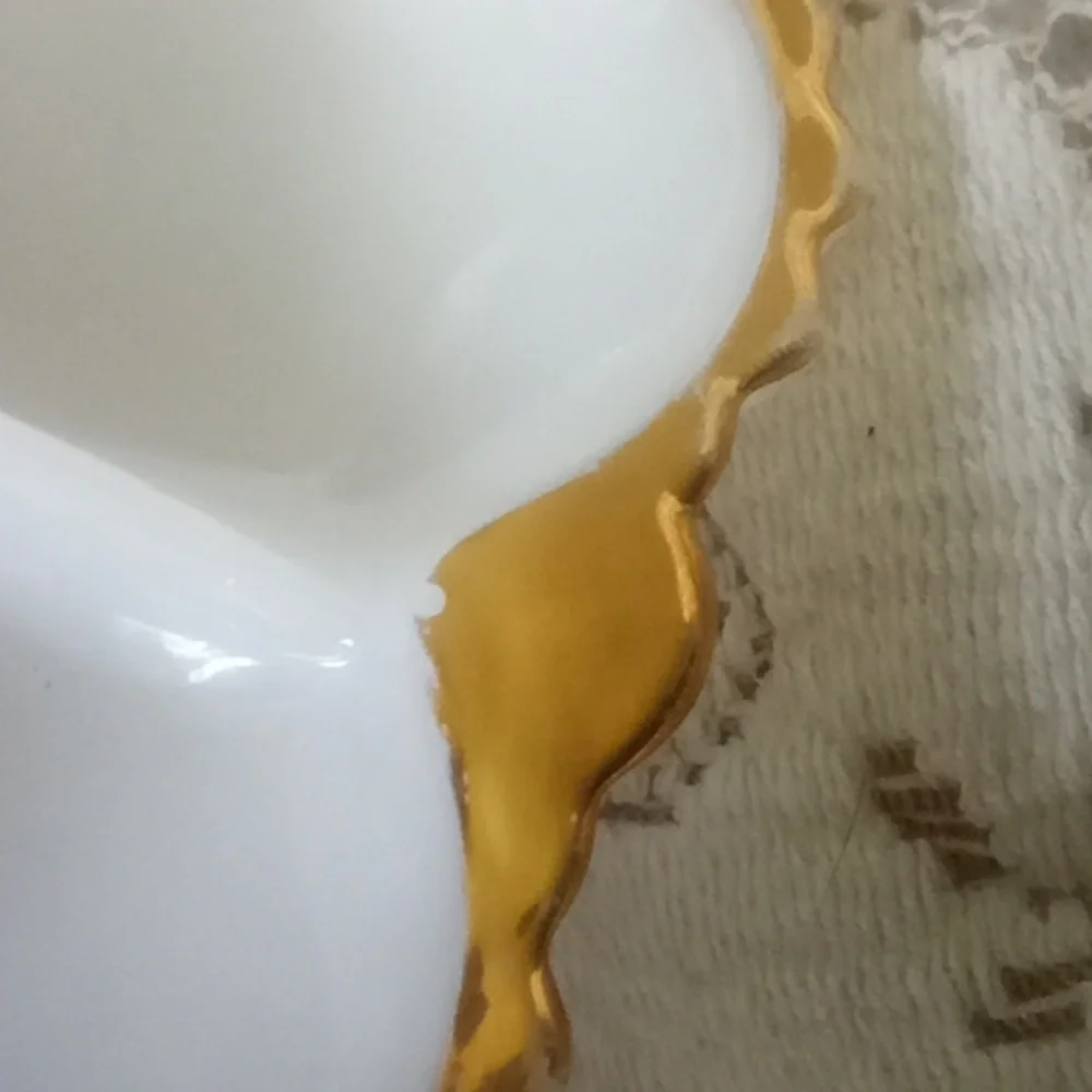 Vintage Anchor Hocking milk glass relish dish 1950's